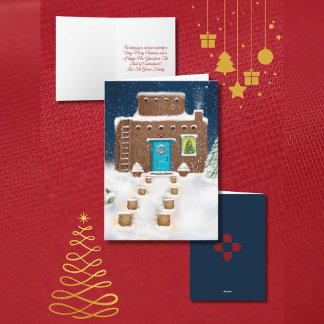 New Mexico Adobe Christmas Scene Holiday Card Feiertagskarte