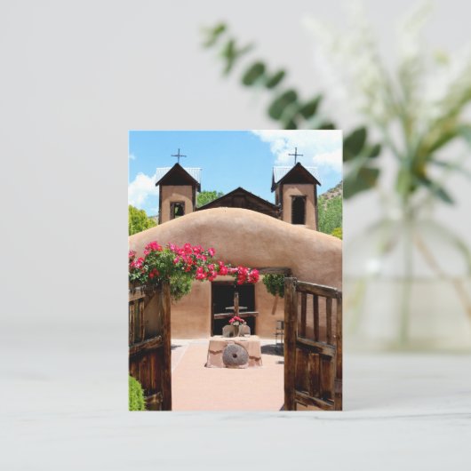 New Mexico Adobe Church Postkarte (Stehend Vorderseite)