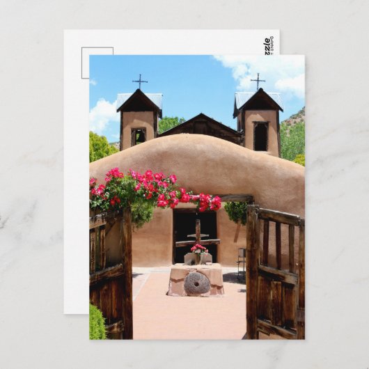 New Mexico Adobe Church Postkarte (Vorne/Hinten)