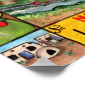 New Mexico Alien Balloon Icons Poster Chile Yucca (Ecke)