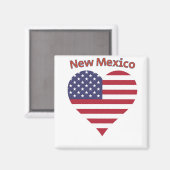 New Mexico American Flag Herzstück Magnet (Vorderseite/Rückseite)
