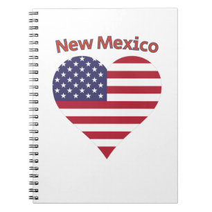 New Mexico American Flag Herzstück Notizblock