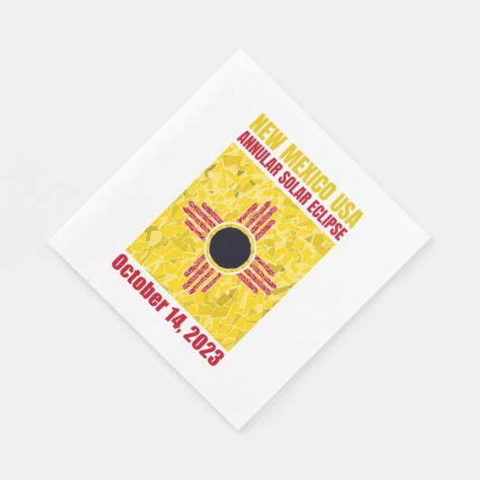 New Mexico Annular Eclipse Napkin Serviette (Ecke)