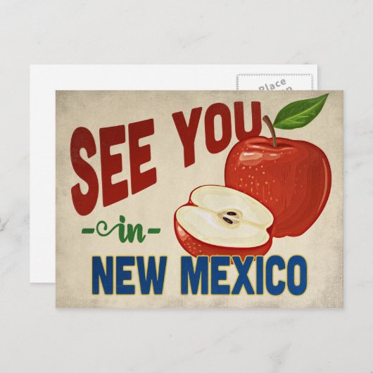 New Mexico Apple - Vintage Travel Postkarte (Vorne/Hinten)