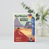 New Mexico Arizona Vintage Reise Postkarte (Stehend Vorderseite)
