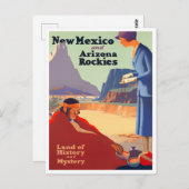 New Mexico Arizona Vintage Reise Postkarte (Vorne/Hinten)