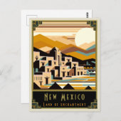 New Mexico | Art Deco Postkarte (Vorne/Hinten)
