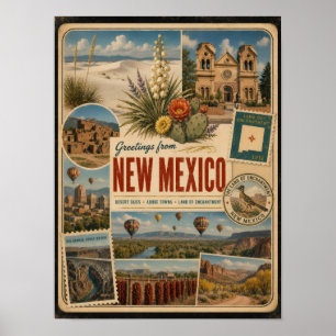 New Mexico Authentischer Vintage-Stil Poster