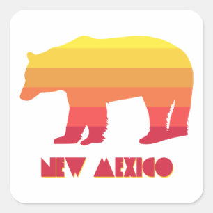 New Mexico Bear Quadratischer Aufkleber