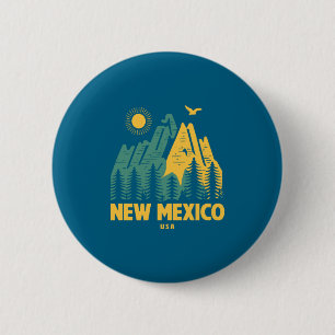 New Mexico Berge Usa Wandern Im Freien Vintage _ Button