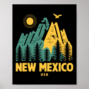 New Mexico Berge Usa Wandern Im Freien Vintage Poster