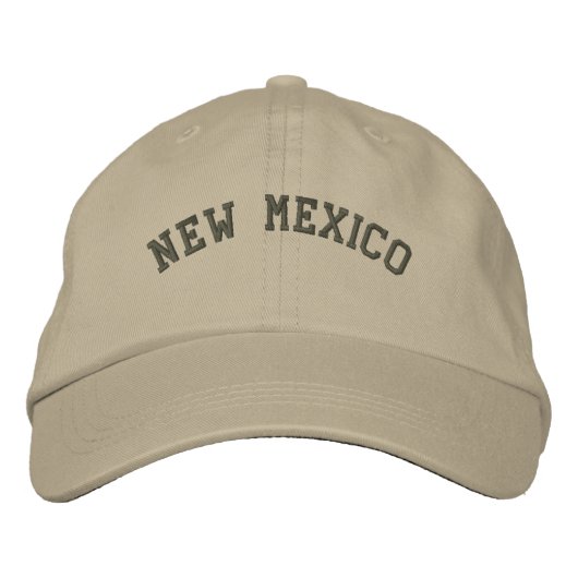 New Mexico bestickt Basic Cap Olive Green Bestickte Kappe (Vorderseite)