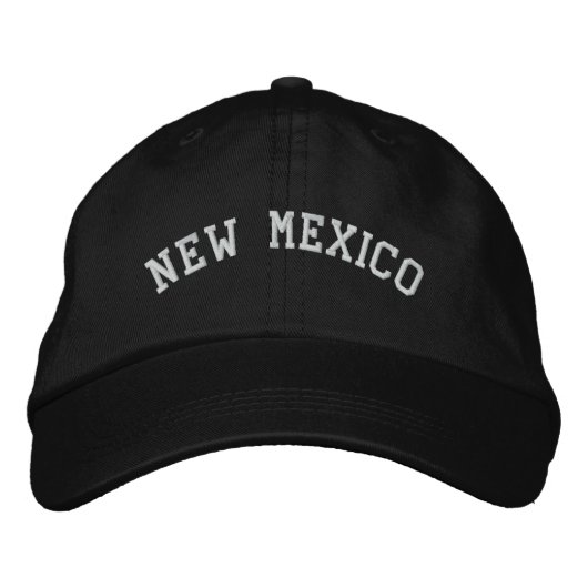 New Mexico bestickte anpassbare Cap Black Baseballkappe (Vorderseite)