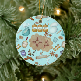 New Mexico Biscochito Cookies Zia Sun Keramik Ornament