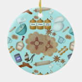 New Mexico Biscochito Cookies Zia Sun Keramik Ornament (Hinten)