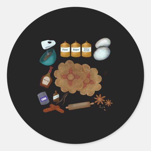 New Mexico Biscochito Cookies Zia Sun Toddler Runder Aufkleber (Vorderseite)