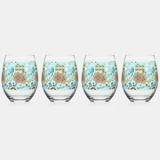 New Mexico Biscochito Cookies Zia Sun Weinglas Ohne Stiel (Hinten)