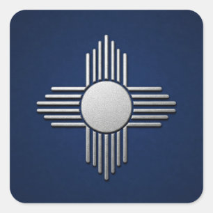 New Mexico Blue Quadratischer Aufkleber