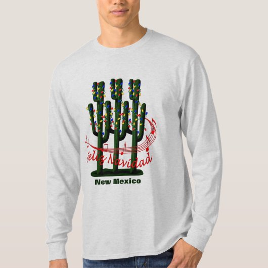 New Mexico Cactus Christmas Feliz Navidad T - Shir T-Shirt (Vorderseite)