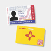 NEW MEXICO - Child ID - USA Flag Background Abzeic Ausweis (Front & Back)