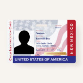 NEW MEXICO - Child ID - USA Flag Background Abzeic Ausweis (Vorderseite)