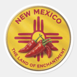 New Mexico Chile Emblem 🌶️ Runder Aufkleber