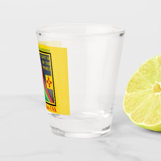 New Mexico Chile Land der Verzauberung Rot oder Gr Schnapsglas (Rechts)