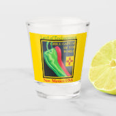 New Mexico Chile Land der Verzauberung Rot oder Gr Schnapsglas (Vorderseite)
