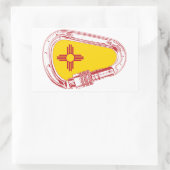 New Mexico Climbing Carabiner Rechteckiger Aufkleber (Tasche)