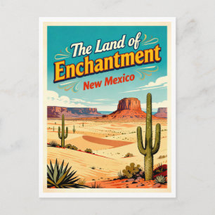 NEW MEXICO Der Land der Verzauberung Retro 1950er Postkarte