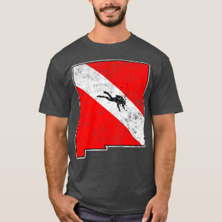 New Mexico Dive Flag Scuba Diving Staat Karte Tauc T-Shirt