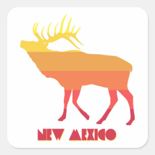 New Mexico Elk Quadratischer Aufkleber