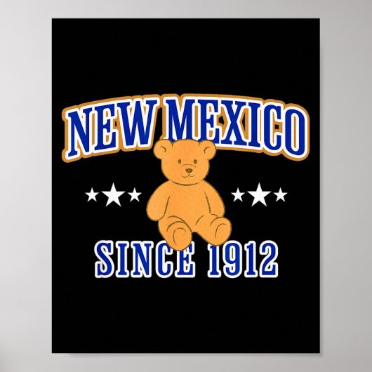 New Mexico Est. 1912, Nm Usa Patriotic Teddy Bear Poster (Vorne)