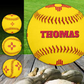 New Mexico Flag, Monogramm / Baseball Balls