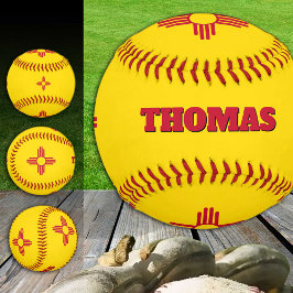 New Mexico Flag, Monogramm / Baseball Balls
