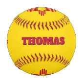New Mexico Flag, Monogramm / Baseball Balls (Vorderseite)