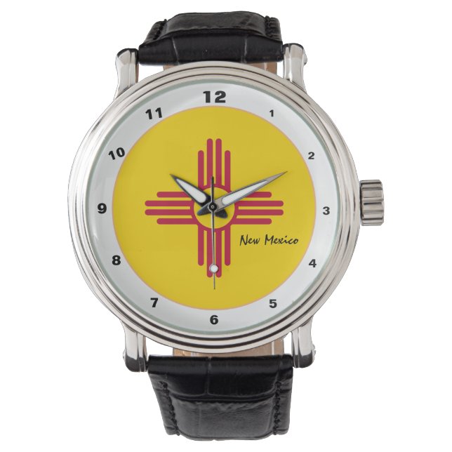 New Mexico Flag & New Mexico Fashion USA /design Armbanduhr (Vorderseite)