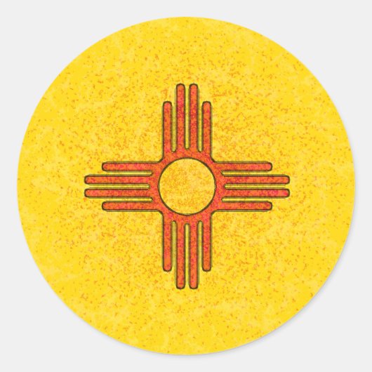 NEW MEXICO FLAG RUNDER AUFKLEBER (Vorderseite)