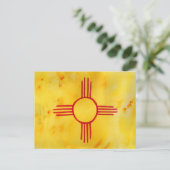New Mexico Flag Wasserfarbe Kunst Postkarte (Stehend Vorderseite)