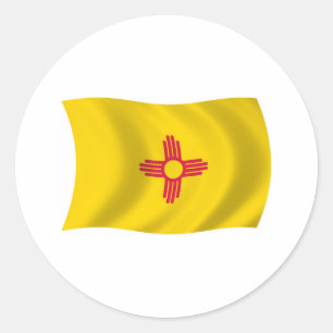New Mexico Flaggen-Aufkleber Runder Aufkleber
