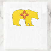 New Mexico Flaggenbär Rechteckiger Aufkleber (Tasche)