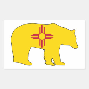 New Mexico Flaggenbär Rechteckiger Aufkleber