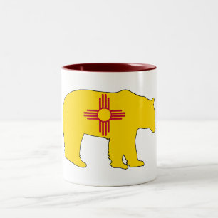 New Mexico Flaggenbär Zweifarbige Tasse