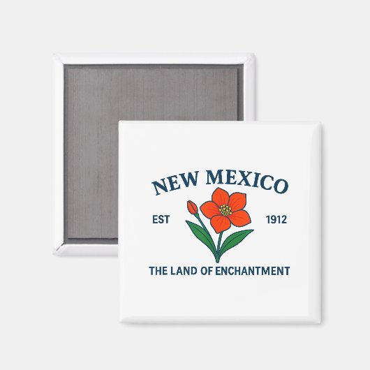New Mexico Flower Magnet (Vorderseite/Rückseite)