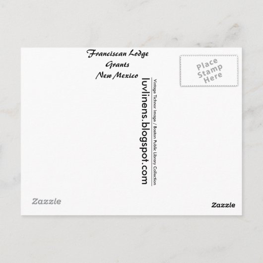 New Mexico, Franciscan Lodge, Grants Postkarte (Rückseite)