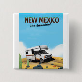 New Mexico "Für Abenteuer" Reiseposter Button (Vorderseite)