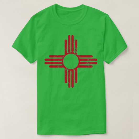 New Mexico Gift New Mexico State Flag Red Zia Sun T-Shirt (Design vorne)
