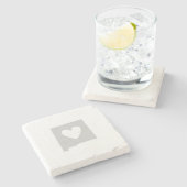 New Mexico Grey Map Form mit Herz Cutout Liebe Steinuntersetzer (Seitenansicht)