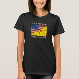 New Mexico Grown American To The Bone Home State N T-Shirt