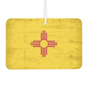 New Mexico grunge Flag. Flagge New Mexico mit Autolufterfrischer